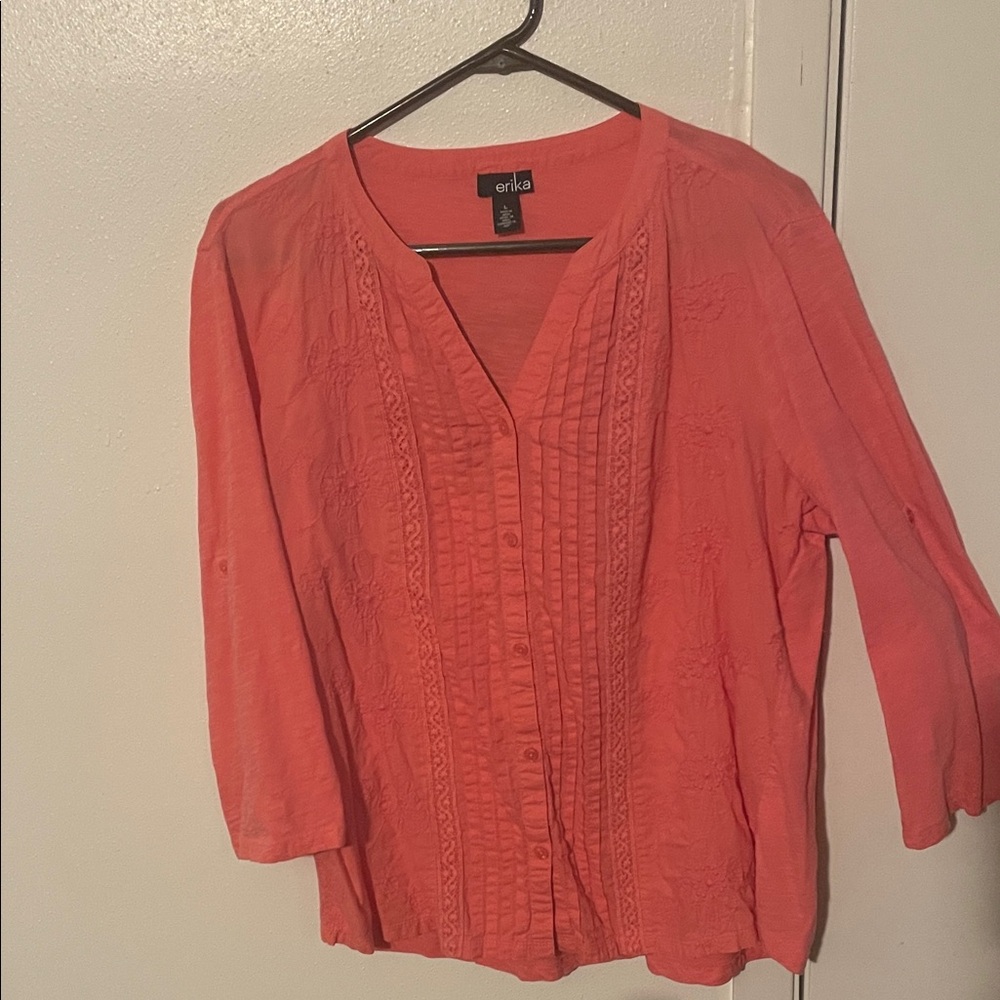 Erika Women's Vibrant Coral Blouse